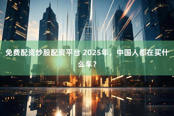 免费配资炒股配资平台 2025年，中国人都在买什么车？